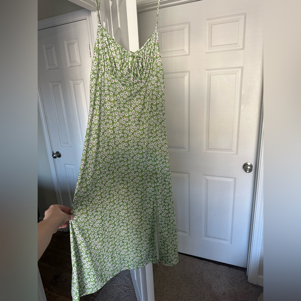 Green Floral Midi Dress
